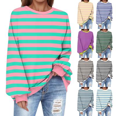 Толстовка большого размера для женщин с круглым вырезом и принтом, с длинным рукавом, толстовка