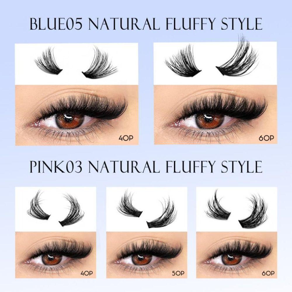 Natural Look 3D Faux Mink Lash Wispy Style DIY Lash Extension Kit Makeup Enhancement