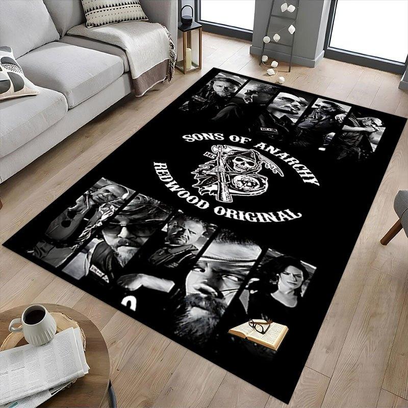 1pc Sons of Anarchy themed Office Carpet Chair Mats - durable polyester rug for home theater, office, dorm room decor - tA100