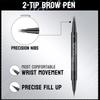 5 Colors Eyebrow Pen Brow Pencil With Hair Like Strokes 4 Tipped Brow Pencil With Fiber Micro-Fork Tips Applicator Creates Creates