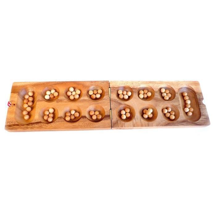 Jeu de société Mancala Kalaha en bois refermable - Logica Giochi