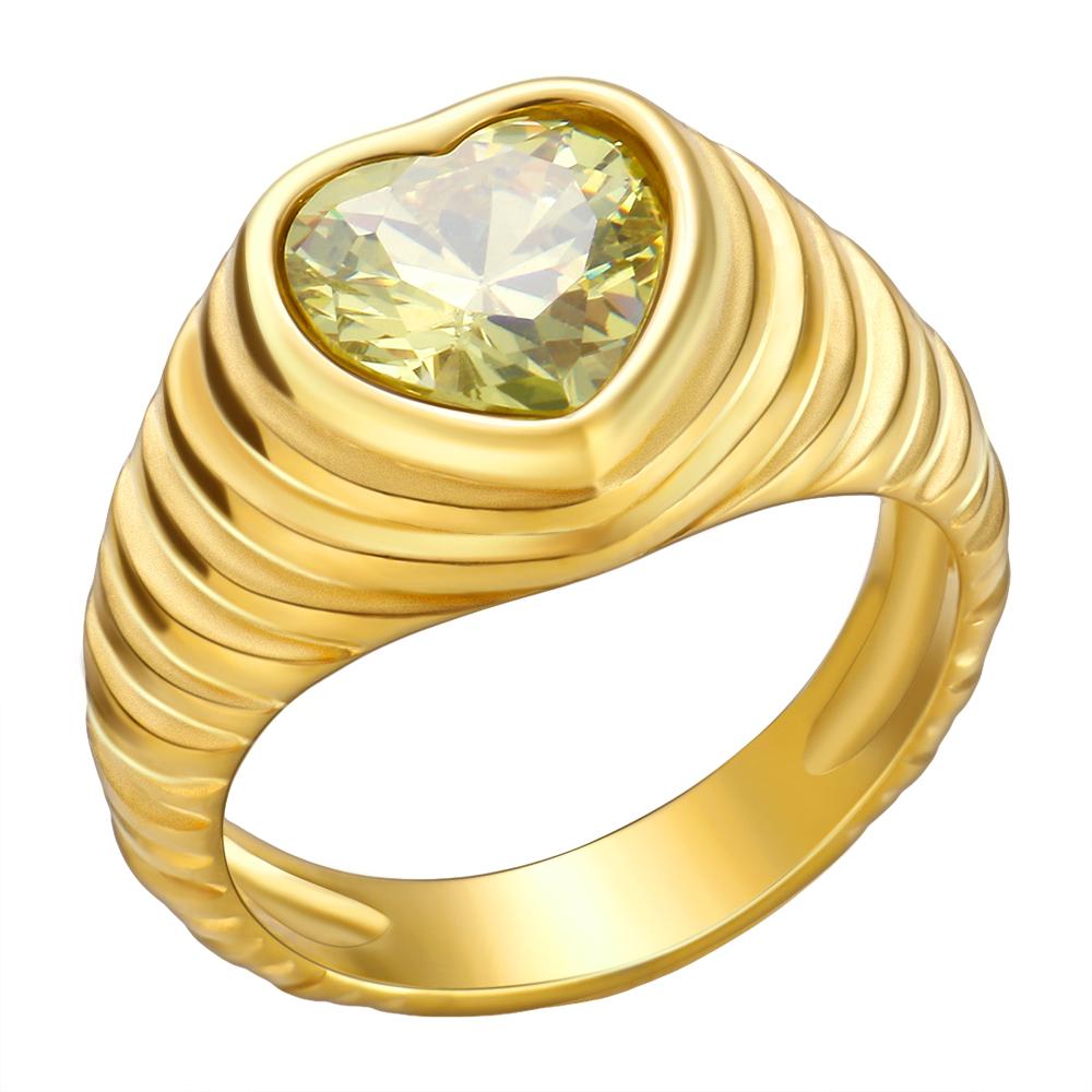 Роскошное кольцо с сердечком из нержавеющей стали 316 для женщин, высококачественные кольца с персиковым сердечком и цирконием, кольца на палец, ювелирные изделия