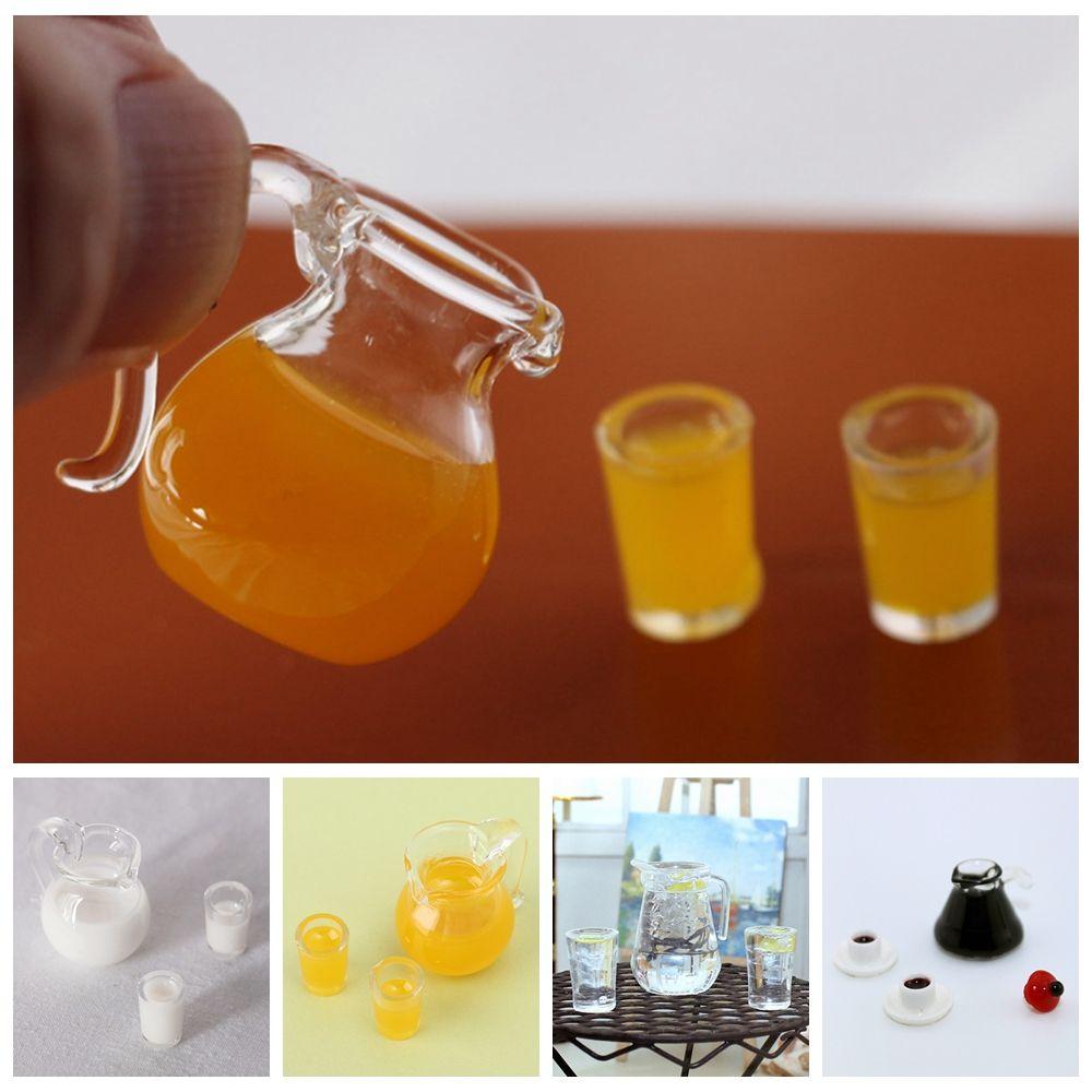 Playing House Lemon Water Miniature Drinks Jug Cup Doll Accessories Coffee Milk Drinking Model