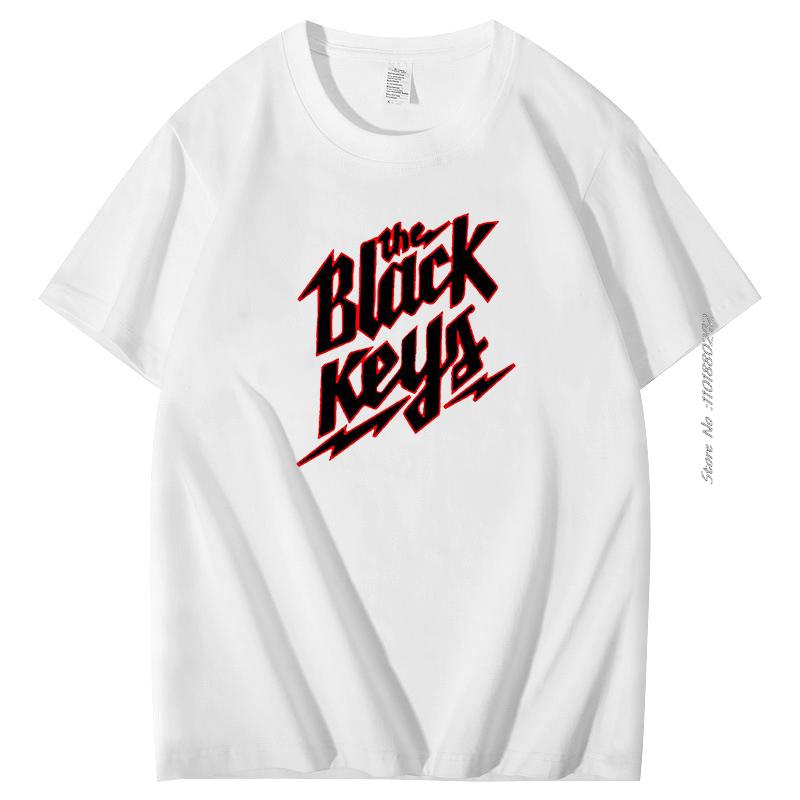 Mens Tshirt Summer Cotton Funny Tshirt Gift Tops The Black Keys Unisex Teeshirt Casual Loose Cool Style Tees Mens Clothes