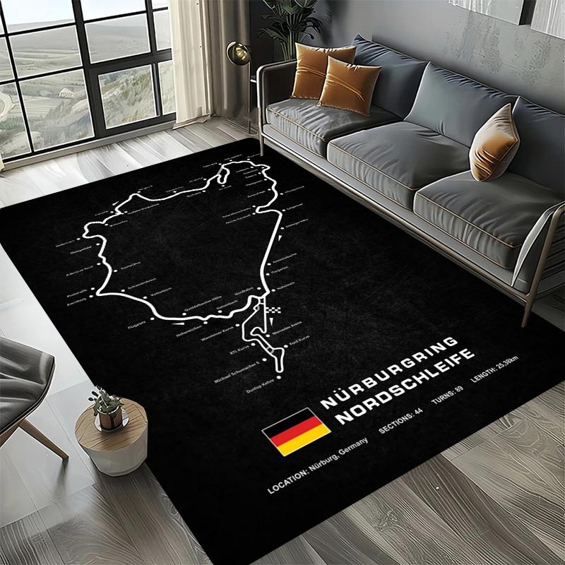 Декоративный коврик на тему Формулы-1, коврик для любителей гонок, ковер на четыре сезона с принтом трассы Имола, Монако для комнаты, дивана