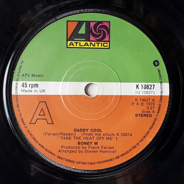 7-дюймовая пластинка BONEY M. Daddy Cool K10827 Atlantic 1976 UK SoulFunk Б/у