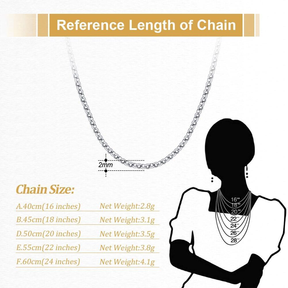 Rinntin Solid 925 Sterling Silver Italian 1 .3 /1 .5 /2 .0mm Circle Rolo Link Chain Necklace For Women Trendy Chain Jewelry Sc61