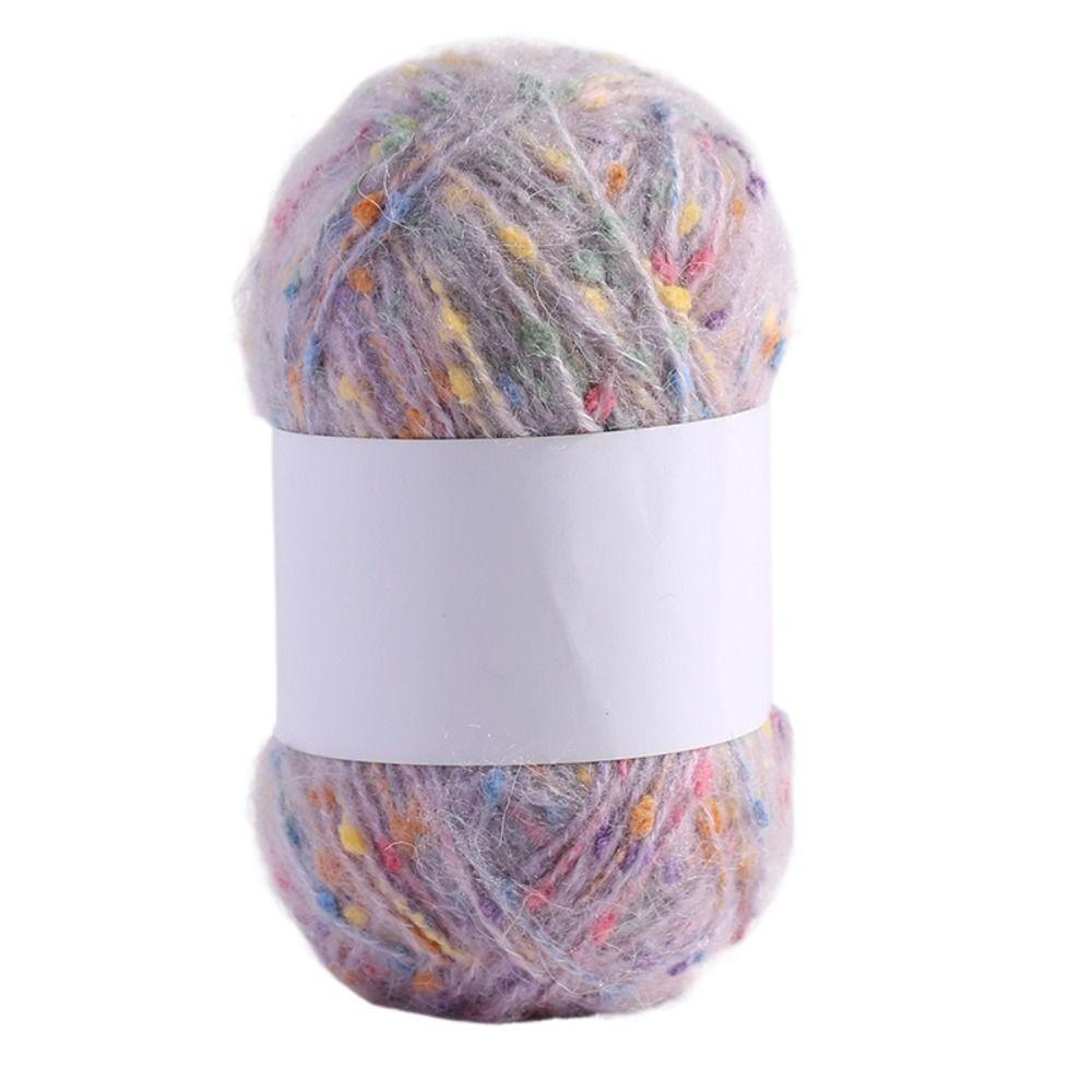 Colored Dots Plush Rainbow Thread DIY Crochet Knitting Soft Hand-woven Scarf