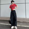 Женские брюки-карго в стиле ретро в стиле хип-хоп Y2K Harajuku Oversize, прямые широкие брюки, черные брюки-парашюты, женская винтажная уличная одежда