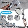 Душевая лейка Регулируемая 3-режимная душевая лейка Ручной душ Высокое давление Экономия воды Одна кнопка для остановки воды Душевые лейки