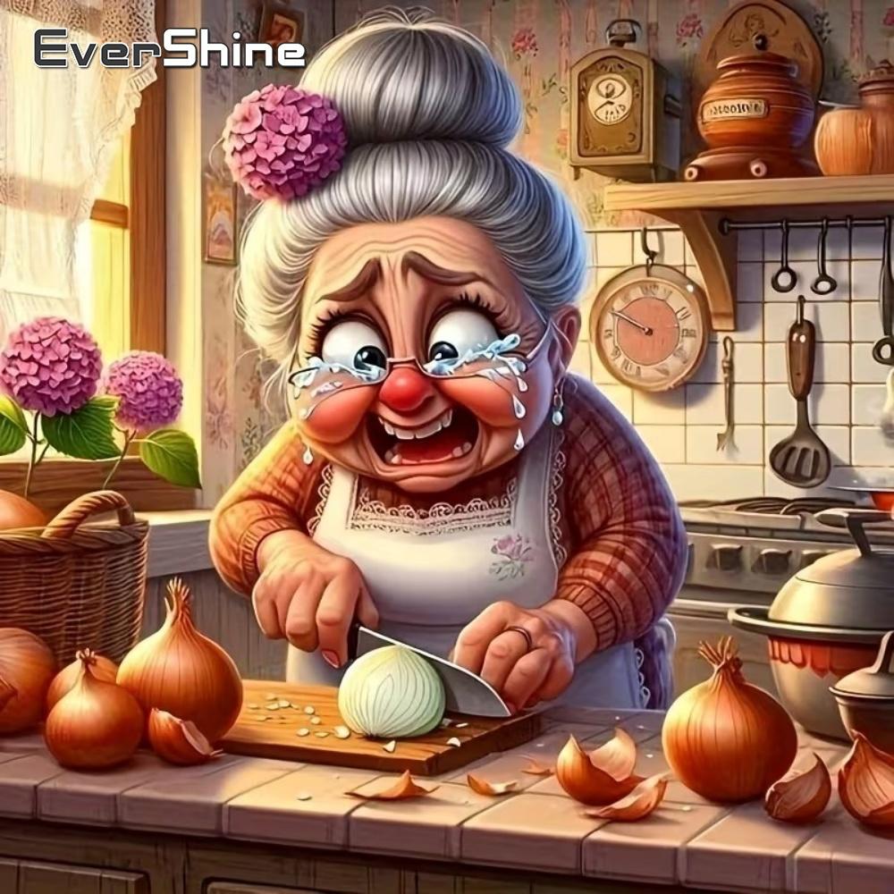 EverShine DIY Diamond Mosaic Old Woman Portrait Suitable for Beginners Painting Character New Arrival Embroidery Unique Gift