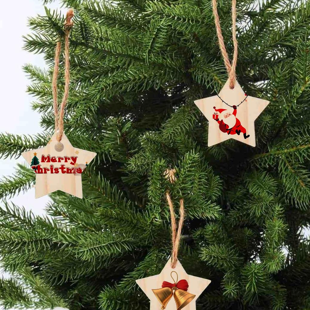 Personalized Custom Wooden Pentagram Pendant Christmas Decoration Pendant Hanging Decoration