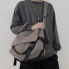 Canvas Messenger Bag Boys Trendy Brand Large Capacity Ins Japanese Versatile Retro Backpack Simple Casual Men