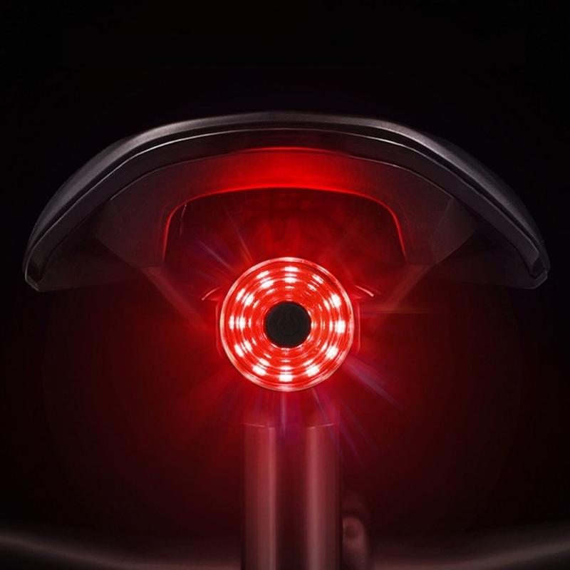 Высокоинтенсивный USB-перезаряжаемый велосипедный фонарь с датчиком задний фонарь велосипедный задний фонарь