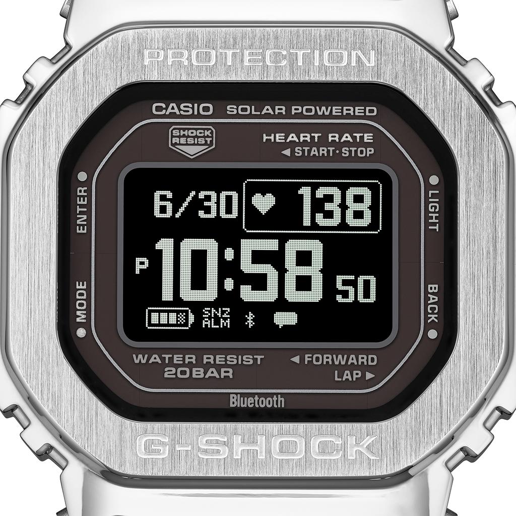 Casio Мужские часы G-SHOCK GM-H5600-1, стальной корпус, водонепроницаемость 200 м, цифровые, ударопрочные, кварцевые