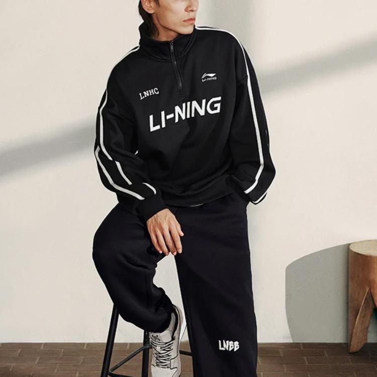Свитшот из коллекции спортивной моды Li Ning, унисекс, черный, AWDTB35-2