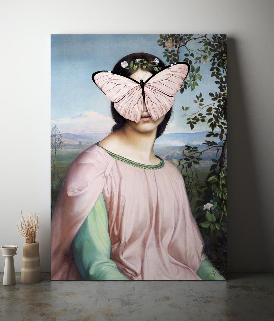 Canvas Painting Portrait Butterfly Pop Art