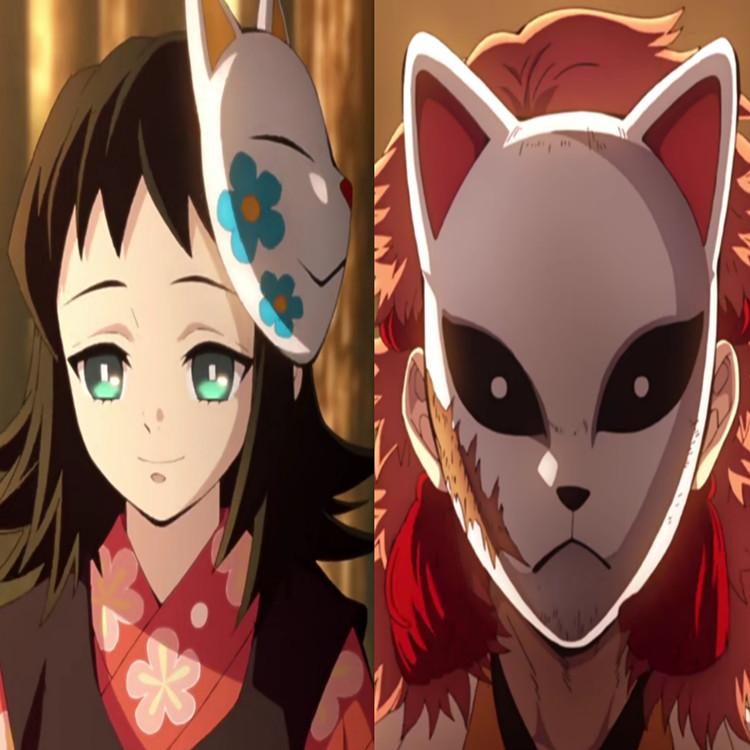 Demon Slayer Masks Tanjiro Rabbit Party Scar COS Fox Full Face Headgear Naruto Mask