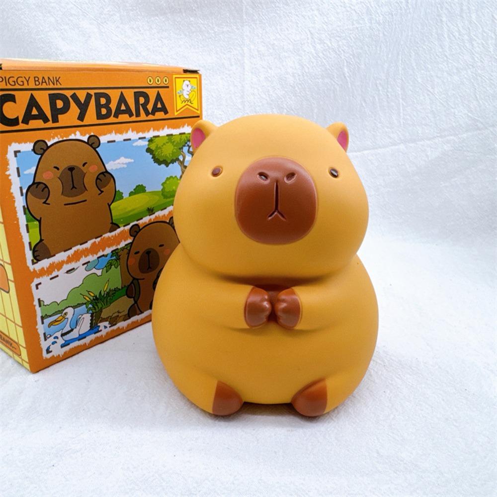 Милая мультяшная виниловая копилка-капибара для украшения спальни, в форме животного, для дома, детская копилка для денег, детская жестяная банка для монет-капибара