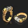 Golden Skull Dice Ring Personality Punk Domineering Hip-hop Men's Ring