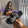 Women's Studded Platform Slides, Trendy Ins Fashion Summer Sandals, Chunky Sole Outdoor Beach Slippers
