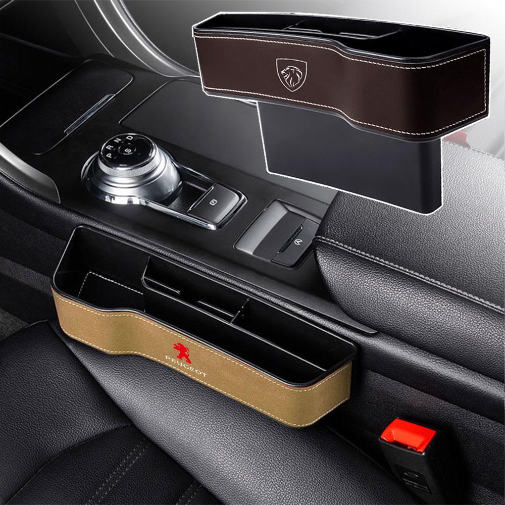 Car Interior Leather Gap Slit Storage Box Auto Sundry Organization Accessories For Peugeot 3008 5008 208 407 406 4008 206 2008