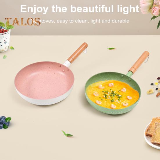 Сковорода с антипригарным покрытием, узором «снежинка», с покрытием из медицинского камня, термостойкой ручкой, кухонная утварь, аксессуары для газовой и электрической посуды