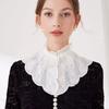 Women White Embroidered Fake Collar Elegant and Fashionable Shirt Versatile Decoration Stand Collar Detachable False Collar