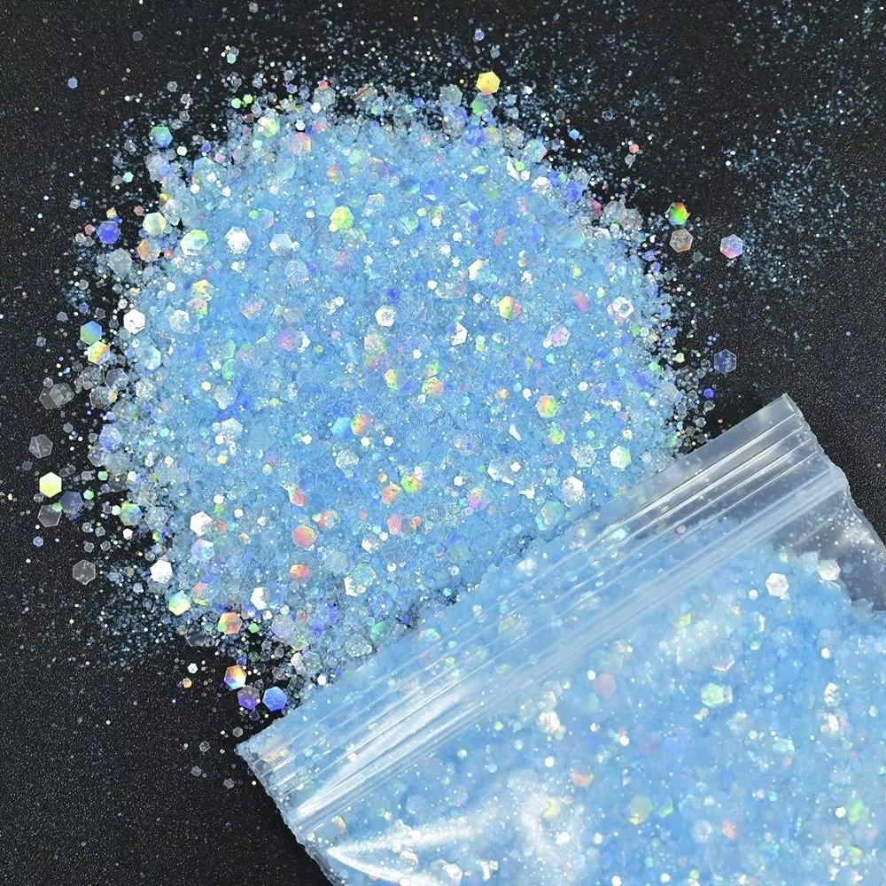50G Hexagon Nail Diamond Glitter Sequins PET Holographic Glitter Craft Glitter  Polish Decoration
