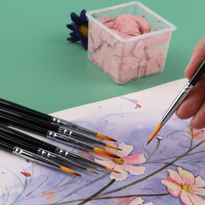 JOWOART 7 шт. Двухцветная нейлоновая ручка для рисования линий для волос Ручка для дизайна ногтей Гуашь Масляная живопись Акриловая сверхтонкая кисть для лица Ручка-кисть для рисования линий