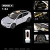 1:24 Tesla model S Roadster MODEL Y Model 3  Children's advanced ornaments, gifts, and toys with sound and light alloy models