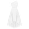 Kids Girls One Shoulder Sleeveless Bridesmaid Dress High Waist Party Dress for Evening Proms Gowns