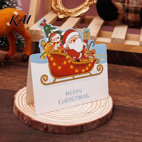 Holiday Greeting Cards 10 Pcs 3D Christmas Card, Cute Tree Santa Snowman Eve Party Favors Wreath Design for Festive Messages, Wishes Claus