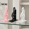 Book Display Decor 3D Printed Music Note Bookend, Decorative Shelf Organizer, Modern Desk for Home Treble Clef Table Ornament Office Study, Heavy Base
