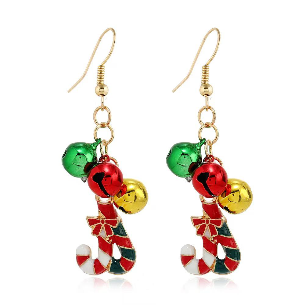 Colorful Christmas Earrings: Santa Claus & Snowman Pendants