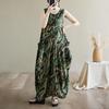 Без рукавов Плюс размер Хлопок винтажный цветочный новый в платьях для женщин повседневный свободный длинный летний платье