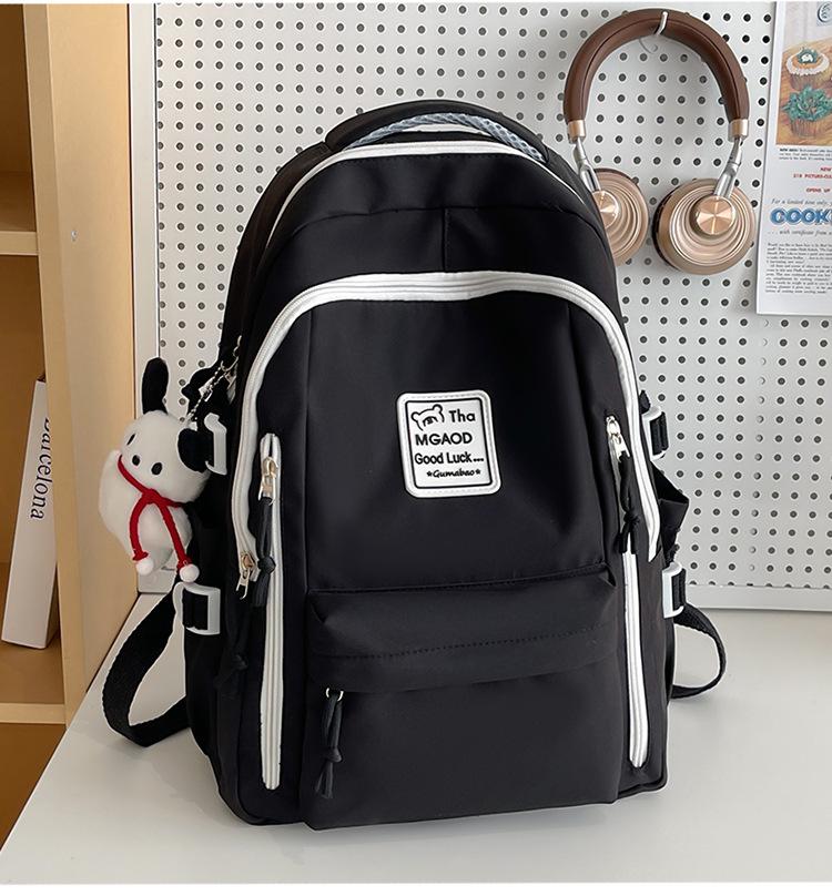 Студенческий школьный рюкзак 2025 новый контрастный цвет высококлассный рюкзак женский большой вместимости повседневный рюкзак