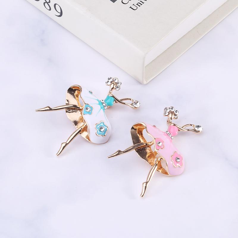 Модная милая изысканная балетная брошь для подружки с кристаллами и стразами, стеклянные броши, булавка для женщин, аксессуар для свадебного платья