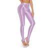 Women Glossy Stirrup Leggings High Waist Elastic Waist Tights Gym Yoga Workout Pants Tummy Control Sport Pants