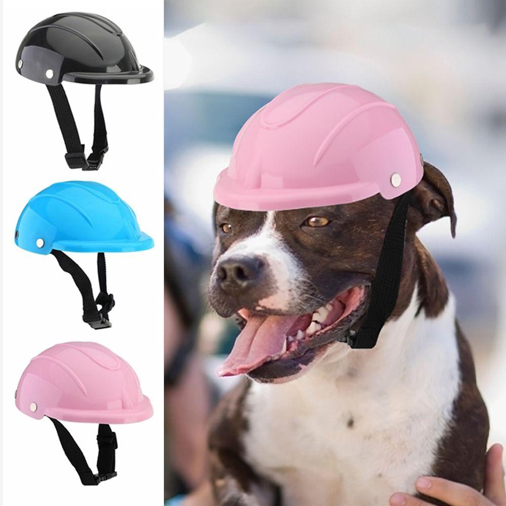 Plastic Pet Dog Helmets Adjustable Puppy Safety Helmet Lightweight Pet Motorcycle Headgear  Cat