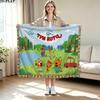 Cartoon Kid-E-Cats Print Flannel Blanket High Quality Warm Comfortable Cover for All Seasons Perfect for Gifts Home Decor