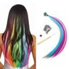 10pcs/set Colorful Straight Hair Extensions DIY Heat Resistant Synthetic Hair Extensions 16 Inch