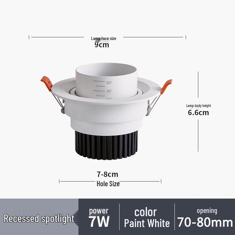 Светодиодный зумируемый встраиваемый потолочный светильник-спот на гибкой ножке для гостиной