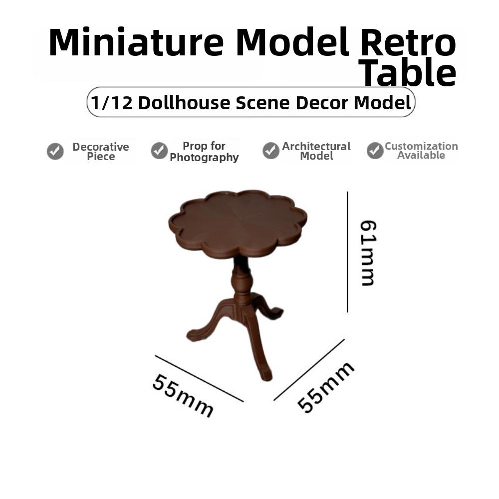 Multifunction Dollhouse Wood Table 1:12 Outdoor Table Model Toy Simulation Model Dolls Accessories