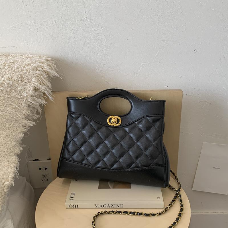 Сумка-цепочка ромбовидной формы женская большой вместимости 2025 новая осенне-зимняя ретро матовая сумка-мессенджер сумка-тоут для поездок на работу