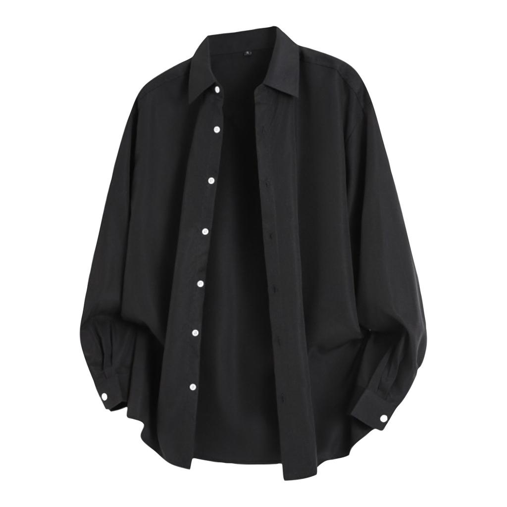 Men's Casual Comfortable Long-Sleeve Shirt Cardigan With Lapel Collar Top