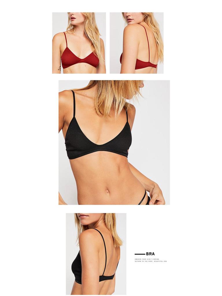 Женский бесшовный эластичный хлопковый бюстгальтер с V-образным вырезом