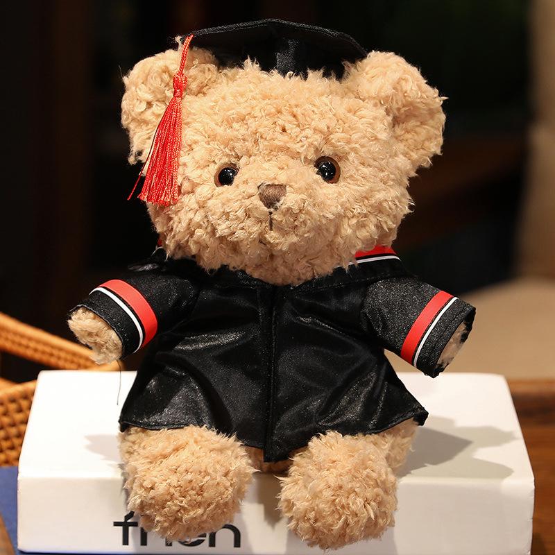 Doctor Graduation Teddy Bear Plush Toy with Hat, Customizable Logo
