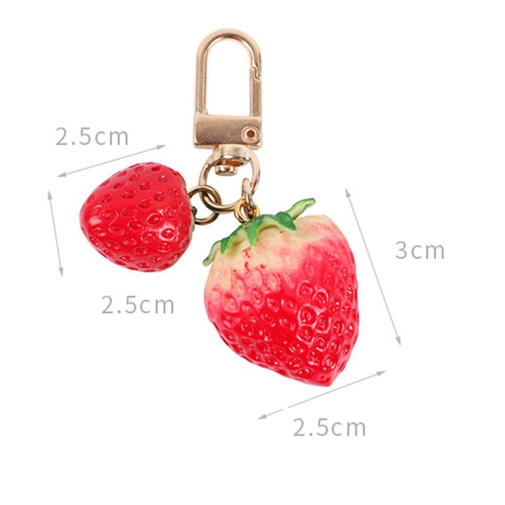 Holder Simulation Fruit Interior Accessories Keyrings Strawberry Keychain Jewelry Gift Bell KeyRing