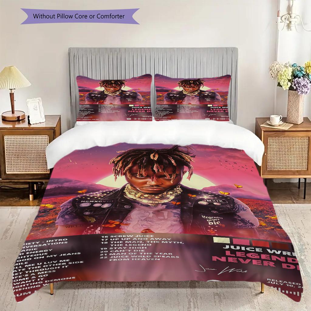 Juice Wrld Legacy Music Impact Threepiece Set 1 Duvet Cover 2 Pillowcase Without Core Soft And Comfortable Christmas Birthday Gift